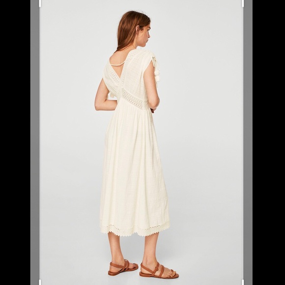 Mango pompons detailed cotton dress - Picture 2 of 8